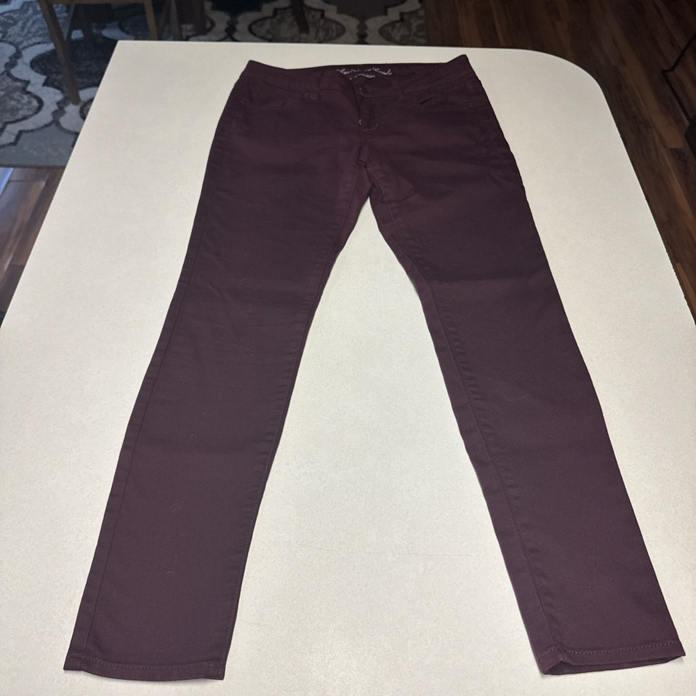 American Eagle Outfitters Women's Burgundy Jeggings Size 8 Super Stretch